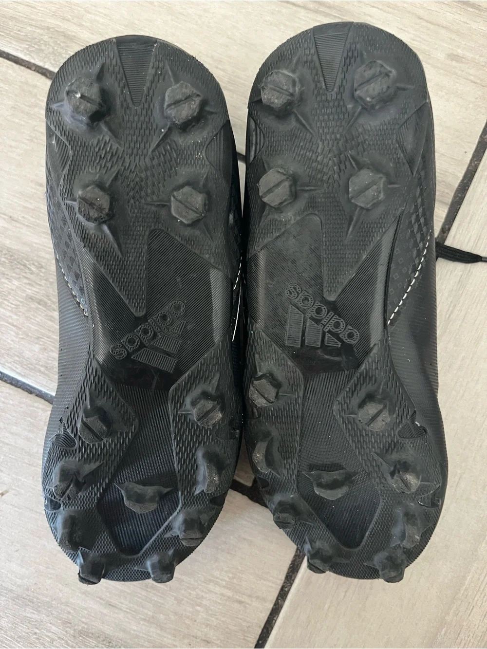 adidas Kids Black and White Cleats